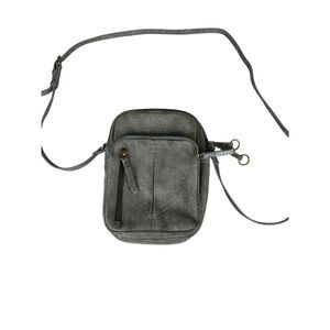 American Leather Company Gray Metallic Cleveland North South Crossbody Bag